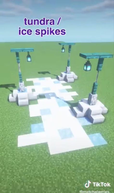 Ice Path Minecraft, Minecraft Ice House Ideas, Minecraft Houses Ice Biome, Tundra Minecraft Builds, Ice Palace Minecraft, Snow Biome Builds Minecraft, Minecraft Ice Castle Blueprints, Minecraft Polar Bear Habitat, Ice Biome Minecraft Builds