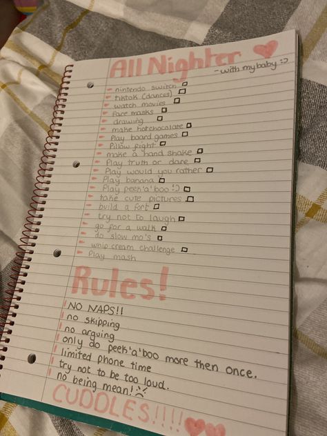 All Nighter Checklist, All Nighter Activities, All Nighter, Mask Drawing, Build A Fort, Would You Rather, Try Not To Laugh, Movies To Watch, Board Games