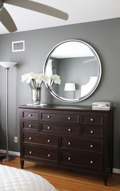 Espresso Bedroom Furniture, Dark Brown Bedrooms, Bedroom Makeover Before And After, Dark Wood Bedroom Furniture, Dark Wood Bedroom, Dark Brown Furniture, Dark Bedroom Furniture, Brown Furniture Bedroom, Gray Bedroom Walls