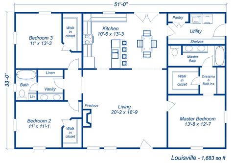 Louisville Steel Home Kits, Metal House Plans, 3 Bedroom Floor Plan, Metal Building Home, Pole Barn House Plans, Metal House, Barndominium Floor Plans, Bedroom Floor Plans, Shop House Plans