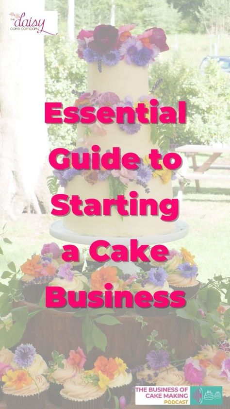 Starting a cake business is both exciting and daunting at the same time. You’ve taken that decision to turn your passion of baking and decorating into a business, to make a bit of money back from the hours you’ve happily spent in the kitchen. Friends and family have convinced you it’s a good idea, but how do you actually go about starting a cake business? Starting A Cake Business From Home, Gateau Harry Potter, Cake Business Cards, Bakery Business Plan, Paris Cakes, Daisy Cake, First Communion Cakes, Cupcake Business, Home Bakery Business