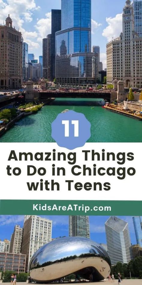 If you're looking for fun things to do in Chicago with teens, we have you covered. From fun day ideas to restaurants they'll love, this is a tried and true list of the best things to with teenagers in Chicago. - Kids Are A Trip |Chicago with teenagers| Chicago travel| Chicago things to do in| Chicago itinerary with teens| teen travel| Chicago with tweens| Chicago with kids Fun Day Ideas, Must Do In Chicago, Chicago Family Vacation, Chicago Places To Visit, Chicago With Kids, Chicago Activities, Chicago Itinerary, Travel Chicago, Chicago Weekend