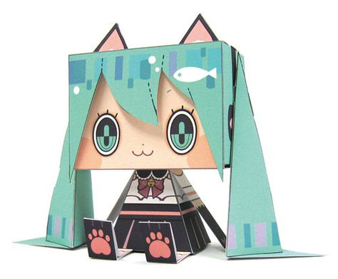 Hatsune Miku papercraft Miku Papercraft, Cute Paper Dolls, Anime Papercraft, Decorative Paper Crafts, Papercraft Anime, Undertale Cosplay, Anime Paper, Cool Paper Crafts, Cute Paper