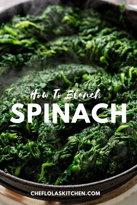 This picture shows a bowl of blanched spinach How To Cook Spinach Leaves, Cooking Spinach, Dip Recipes Easy, Spinach Leaves, Frozen Spinach, Best Dinner Recipes, Essential Nutrients, Favorite Kitchen, Kitchen Tips