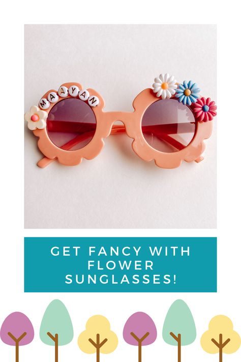 Diy Flower Sunglasses, Diy Name Sunglasses, Little Sunglasses, Community Programs, Craft Boxes, Flower Sunglasses, Spring Kids, Diy Toddler, Toddler Accessories