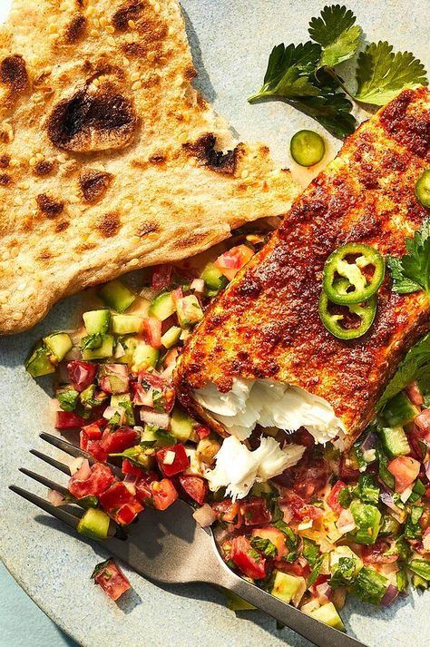 Baked Snapper, Fresh Fish Recipes, Tahini Salad, Roasted Halibut, Summer Seafood Recipes, Roast Fish, Baked Fish Recipes, Seafood Recipe, Smoked Trout