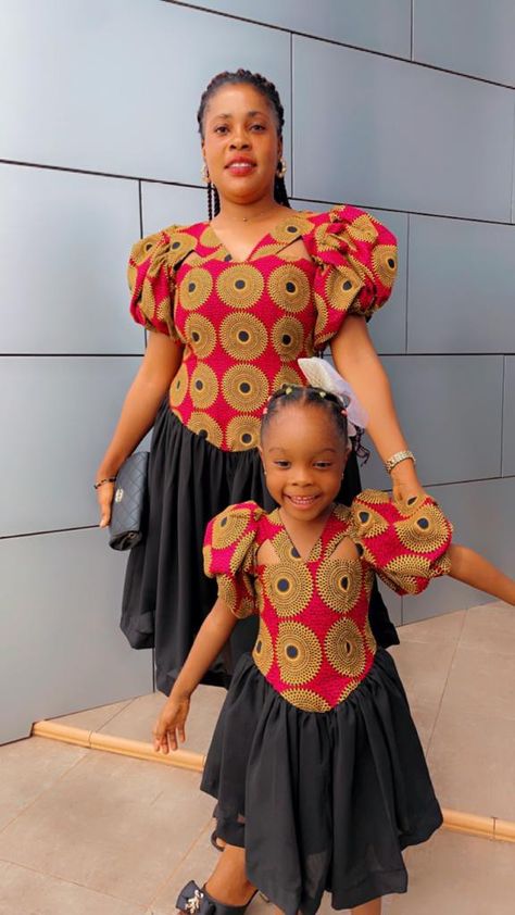 Ankara dress style Mum And Daughter Ankara Styles, Ankara Styles For Mother And Daughter, Ankara Dress For Mothers, Ankara Kids Dress Styles, Kids Ankara Gown Styles, Ankara Gown For Kids, Latest Children Ankara Gown, Ankara Styles For Teenage Girl, Ankara Straight Gowns