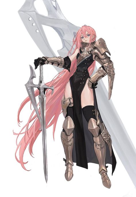 Female Swordsman, Anime Knight, Female Armor, Female Knight, Knight Art, 캐릭터 드로잉, Armor Concept, 판타지 아트, 영감을 주는 캐릭터