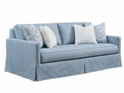 Sofas | Custom Fabric | Upscale Home Furnishings | Lexington Home Brands Sydney Sofa, Leather Cocktail Ottoman, Skirted Sofa, Leather Wing Chair, Upholstery Design, Barclay Butera, Lexington Home, Blue Couches, Lexington Furniture