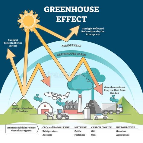 Climate Diagram, Greenhouse Effect, Diagram Design, Human Activity, Change Image, Green House, Science Lessons, Pollution, Geography