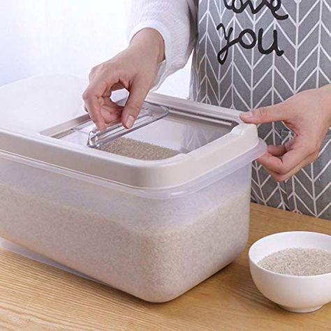 Rice Storage Container, Flour Storage, Rice Storage, Cereal Containers, Rice Box, Food Storage Boxes, Airtight Food Storage Containers, Kitchen Storage Containers, Storage Buckets