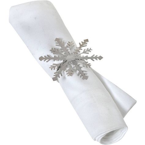 Ella James Set Of Two Snowflake Napkin Rings ($14) ❤ liked on Polyvore featuring home, kitchen & dining, napkin rings and snowflake napkin rings Christmas Dinner Table Settings Elegant, Snowflake Napkin Rings, Dinner Table Settings, Honey Bee Home, Christmas Dinner Table Settings, Craft Holder, Christmas Tree Napkins, Christmas Napkin Rings, Metal Napkin Rings