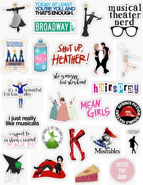 Musical Stickers, Stickers Trendy, Dear Even Hansen, Music Singing, Musical Theatre Broadway, Iphone Stickers, Spongebob Birthday, Iphone Case Stickers, Tumblr Stickers