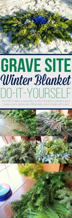 Detailed instructions to make a winter blanket to protect your loved love's grave site. Making them yourself is more affordable and made with love! Diy Grave Blankets, Flowers Arrangements Diy, Diy Cemetery, Cemetary Decorations, Gravesite Decorations, Grave Flowers, Cemetery Decorations, Winter Blanket, Grave Decorations