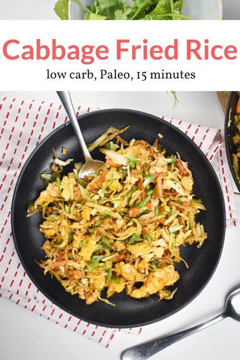 Cabbage Fried Rice, Stir Fry Low Carb, Cabbage Fried, Low Carb Side Dish, Chinese Fried Rice, Low Carb Side, Paleo Vegetarian, Paleo Side Dishes, Pinterest Food