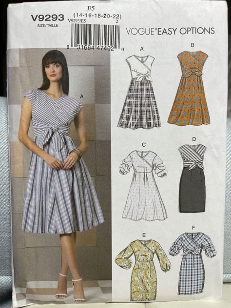 Sleeve Variations, Women's Sewing Pattern, Modern Sewing Patterns, Vogue Sewing, Dress Making Patterns, Vogue Sewing Patterns, Dress Fitted, Miss Dress, Clothes Crafts