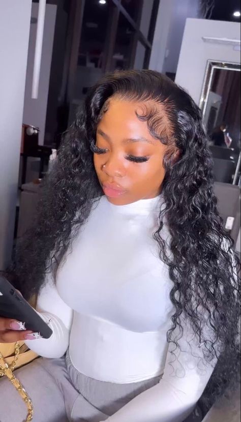 Natural Frontal Wig Install, Short Deep Wave Wig, Pretty Wig, Wig Installs, Sleek Braided Ponytail, Future Hairstyles, 2024 Hairstyles, Frontal Wig Hairstyles, Holiday Inspo