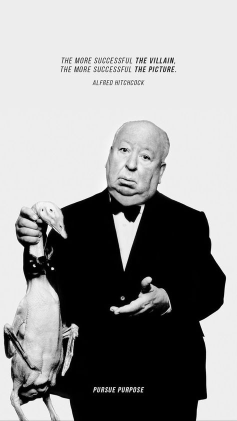 Some wise filmmaking insight from Alfred Hitchcock: “The more successful the villain, the more successful the picture.” #AlfredHitchcock #Hitchcock #inspiringquotes #quoteoftheday #quotestoliveby #filmmaker #filmmakingquotes #mondayvibes #pursuepurpose Hitchcock Cinematography, Director Quotes, Deadly Quotes, Alfred Hitchcock Quotes, Film Writing, Filmmaking Quotes, Skin Fade Hairstyle, Satirical Cartoons, Oscar Movies