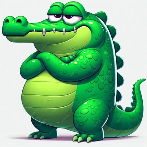 Cartoon Green Crocodile Character with Fun Facial Expression Illustration | Premium AI-generated image Facial Expression Illustration, Crocodile Character, Cartoon Green, Green Crocodile, Facial Expression, Facial Expressions, Graphic Resources, Create Yourself, Facial