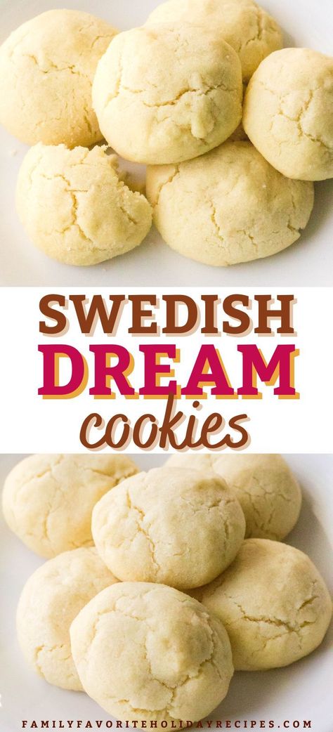 Swedish Cream Cookies, Swedish Standard Cookies, Switzerland Cookies Recipe, Sweden Christmas Food, Swedish Heirloom Cookies, Scandinavian Christmas Baking, Swedish Shortbread Cookies, Swedish Dream Cookies, European Holiday Cookies