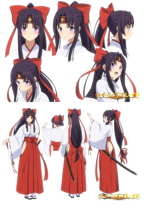 Shrine Maiden Outfit Character Design, Queen's Blade Characters, Shrine Maiden Character Design, Shrine Maiden Anime, Miko Shrine Maiden, Shrine Maiden Outfit, Miko Outfit, Japanese Oc, Anime Shrine