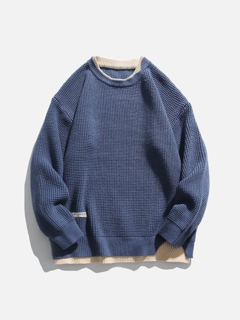 Jean Inspo Outfit, Staple Sweaters, Oversized Blue Sweater, Sweaters Aesthetic, Cold Clothes, Quality Sweaters, Knitted Outfits, Fluffy Alpaca, Streetwear Fashion Outfits