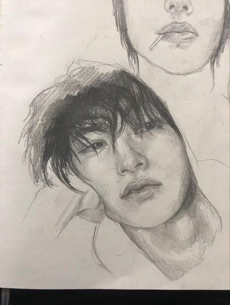 Sketch People Poses, Hand In Front Of Face Pose Reference, Kento Yamazaki Drawing, No Face Sketch, Two People Drawing, Sketch Realism, Kento Yamazaki, Art Diary, Realism Art