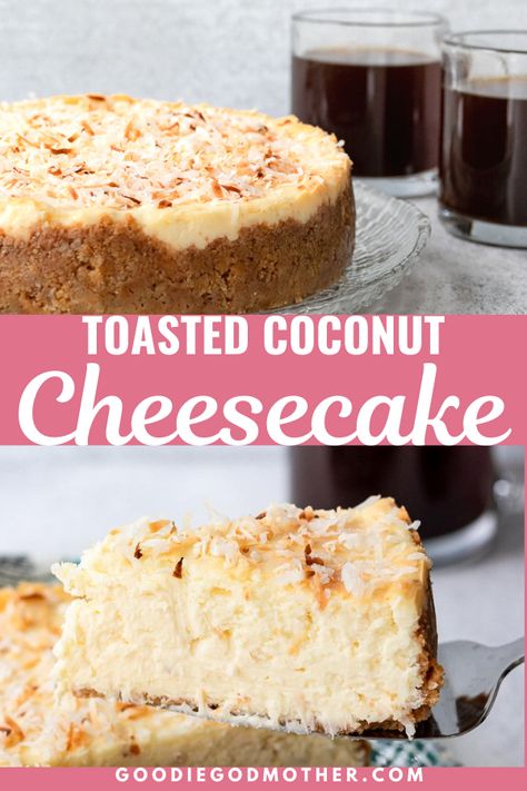 Toasted Coconut Cheesecake, Coconut Cheesecake Recipes, Cheesecake Flavors Ideas, Coconut Cream Cheesecake, Cheesecake Flavors, Coconut Cheese, Cheesecake Pumpkin, Coconut Cheesecake, Dinner Dessert