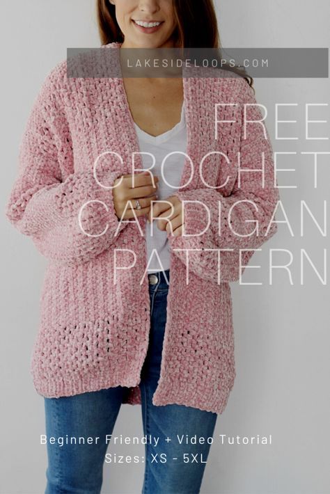 Classy Sweater, Crochet Cardigan Free, Crochet Cardigan Pattern Free, Gilet Crochet, Crochet Cardigan Sweater, Crochet Sweater Pattern Free, Crochet Tops Free Patterns, Crochet Thread, Crochet Jacket