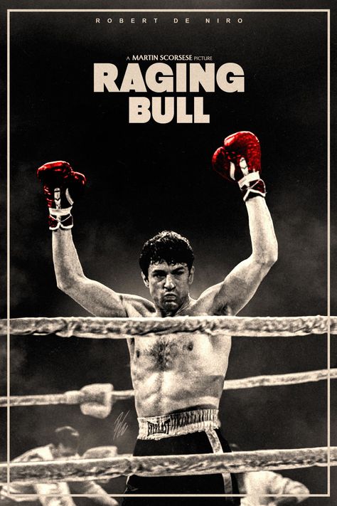 Martin Scorsese Movie Posters, Raging Bull Wallpaper, Film Poster Aesthetic, Raging Bull Movie, Raging Bull Poster, Movie Poster Box, Sports Illustrations Art, Famous Movie Posters, Martin Scorsese Movies