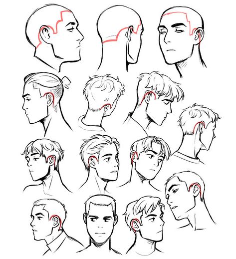 Hair/hairline Hair Styles Men Drawing, Short Hair Drawing Reference Male, Mens Hair Drawing Reference, Short Hair Art Reference, Hair Drawing Reference Male, Hair Styles Drawing Reference, Guy Character Design, Short Hair Drawing, Drawing Male Hair