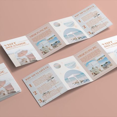 This is a mock brochure I made for the Hyatt Hotel in Oceanside. #graphicdesign #branding #brochure #mockup Tourism Pamphlet, Resort Brochure Design, Hotel Brochure Design, Event Pamphlet, Travel Booklet, Booklet Design Layout, Travel Brochure Design, Leaflet Template, Kids Catalogs