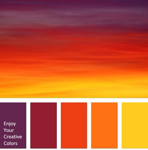 Color Palette #0079 Sun Rise Color Palette, Red Pallete Color, Sunset Color Palette, Sunrise Colors, Orange Color Palettes, Red Colour Palette, Color Schemes Colour Palettes, Color Palette Bright, Color Palate