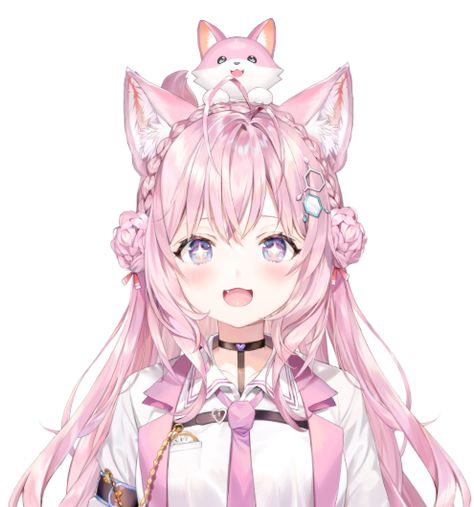 Pink Fox, Anime Sketch, Cat Girl, Pink Love, Pink Aesthetic, Pink Hair, Anime Style, Aesthetic Anime, Anime Wallpaper