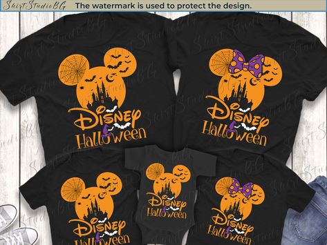 Disney Castle Halloween, Kids Disney Outfits, Chateau Disney, Castle Halloween, Family Disney Shirts Matching, Boo Bash, Scary Party, Disney Birthday Shirt, Disney Cruise Shirts