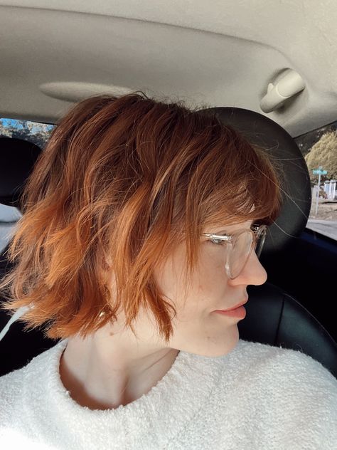 Bob, haircut, red hair, curtain bangs, layers, french bob Red Hair Bob With Bangs, French Bob Red Hair, Short Copper Bob With Fringe, Red Bob With Fringe, French Bob With Bangs Red Hair, Bobbed Hairstyles With Fringe, French Bob, Short Fringe, Bob With Bangs