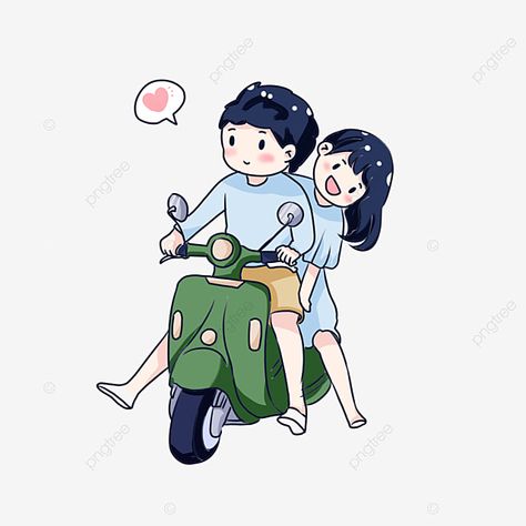 Motorcycle Couple, Chinese Valentine's Day, Love Cartoon Couple, Riding A Motorcycle, Cartoon Couple, Cute Love Wallpapers, Love Cartoons, Cute Couple Drawings, Cute Couple Wallpaper