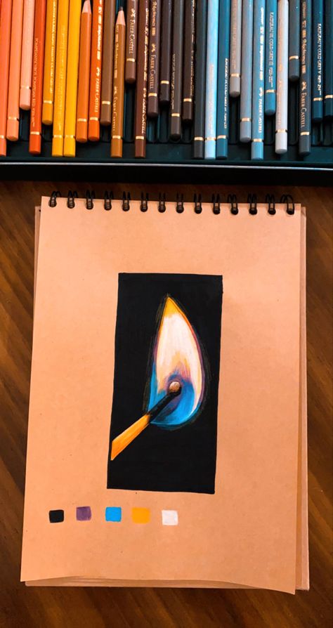 Fire Drawing Colored Pencil, Pencil Colour Realistic Drawing, Easy Coloured Pencil Drawings, Pencil Colour Drawing Ideas Creative, Colorful Pencil Drawings, What To Draw With Colored Pencils, Crayon Colour Drawing, Prisma Color Drawings Ideas, Coloured Pencil Drawings Easy