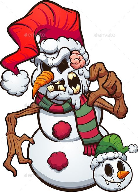 Halloween Snowman, Snowman Illustration, Evil Cartoon Characters, Cartoon Clip, Holiday Cartoon, Light Tattoo, Graffiti Characters, Graffiti Drawing, Christmas Vectors