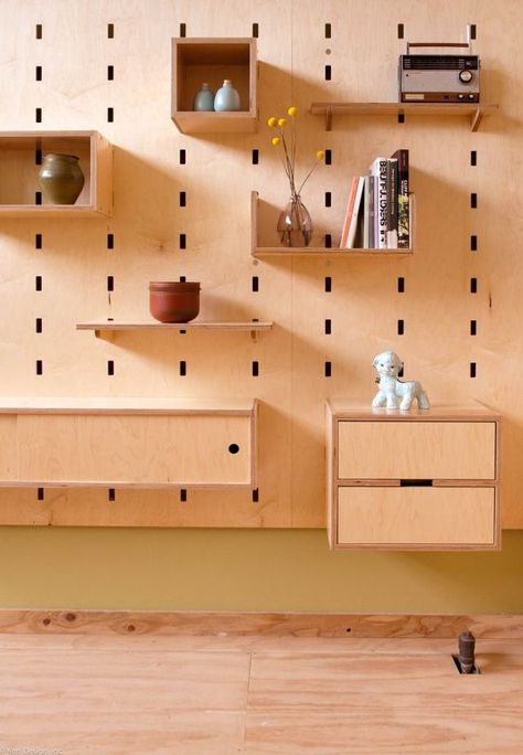 25+ Smart Adjustable Shelving Ideas - The Architects Diary Cat Wall Shelves, Cnc Furniture, Modular Walls, Modular Storage, College Design, Shelving Systems, Plywood Furniture, Modular Furniture, Tiny House Plans