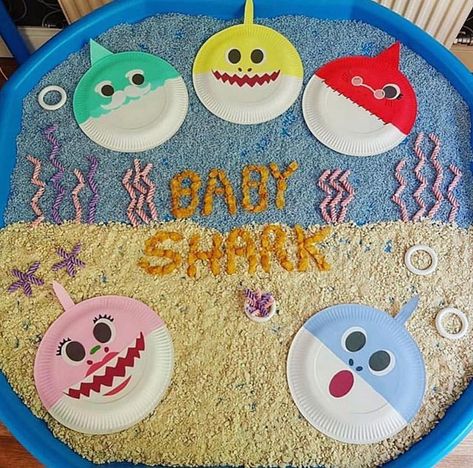 Learning and Exploring Through Play: Creative Area Ideas for Early Years Baby Room Activities, Messy Party, Tuff Tray Ideas Toddlers, Tuff Tray Ideas, Shark Activities, Nature Portraits, Nursery Rhymes Activities, Sharks For Kids, Baby Barn