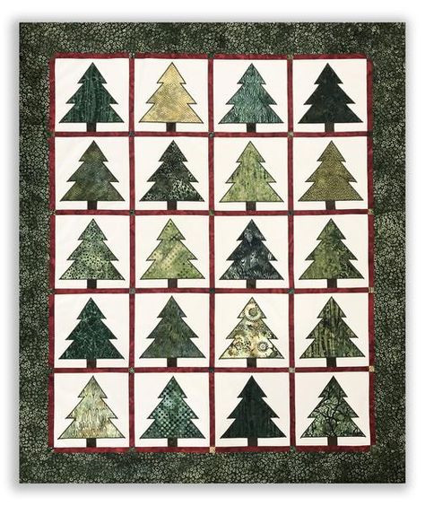 Ponderosa Pines Pattern – Jordan Fabrics Quilts With Trees Free Pattern, Small Christmas Tree Patterns, Peppermint Pines Quilt Pattern, Winter Pines Quilt Pattern, Quilted Trees Free Pattern, Pine Tree Quilts, Evergreen Quilt Pattern, Xmas Quilts Free Pattern, Paper Pieced Trees