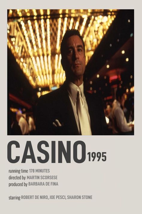 Casino Movie Poster, German Films, Casino Film, Minimalist Polaroid Poster, Greatest Movies, Posters Minimalist, Gangster Movies, Casino Movie, Comfort Movies