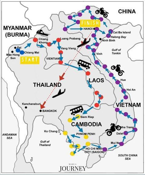 Map Asia Itinerary, Laos Travel, Vietnam Backpacking, Backpacking South America, Asia Trip, Vietnam Voyage, Thailand Backpacking, Vietnam Travel Guide, Asia Map