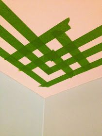 GORGEOUS SHINY THINGS: Staring at the Ceiling Star Stencil Ceiling, Ceiling Fretwork, Aesthetic Ceiling Design, Stripe Ceiling, Ceiling Paint Design, Painted Ceiling Ideas, Aesthetic Ceiling, Ceiling Stencil, White Ceiling Paint