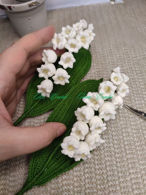 Crocheted Lily Of The Valley, Crochet Flowers Lily Of The Valley, Crochet Lily Of The Valley Pattern, Crochet Lily Of The Valley Lamp, Crochet Lilly Pattern, Crochet Lily Of The Valley Free Pattern, Lily Of The Valley Crochet Pattern, Crochet Lily Pattern Free, Crochet Flowers Lily