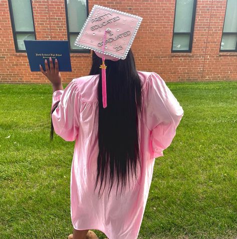 Pink cap and gown for graduation 2023🌸✨💓 #fashion #graduation #capandgown #pink #pinterest ##classof2023 #graduation #pink #pinkcapandgown #graduationcap #capdesign #design Pink Graduation Robe, Pink Graduation Cap And Gown Pictures, Pink Graduation Aesthetic, Graduation Pictures Pink, Grad Cap Ideas Pink, Pink Graduation Photoshoot, Pink Graduation Outfit, Pink Graduation Cap And Gown, Graduation Gown Ideas