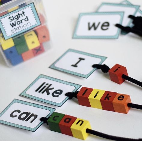 Cvc Word Activities Free, Diy Games For Kids, Sight Word Centers, Word Work Stations, Letter Blocks, Teaching Sight Words, Work Stations, Kindergarten Centers, Sight Words Kindergarten