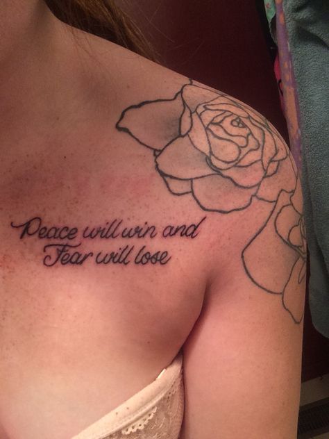 "peace will win and fear will lose." I-/ Twenty one pilots. Tattoo Therapy, Lost Tattoo, Skin Art, One Pilots, Twenty One Pilots, Future Tattoos, Twenty One, Pilots, Tattoos And Piercings