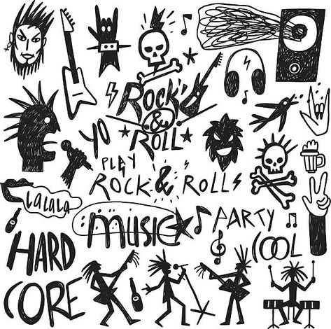 Punk Illustrations, Royalty-Free Vector Graphics & Clip Art Punk Doodles, Vector Graphics, Rock Music, Graffiti, Doodles, Clip Art, Illustrations, Music, Art